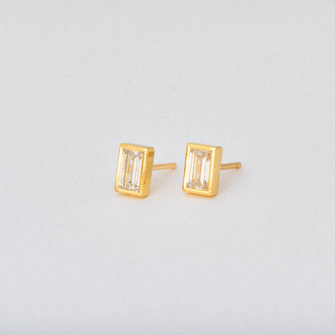 Baguette Diamond Stud Earrings 1/3 ct