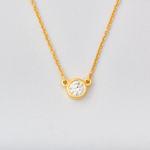 Diamond Bezel Necklace Center 1/4 ct