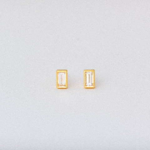 Baguette Diamond Stud Earrings 1/8 ct
