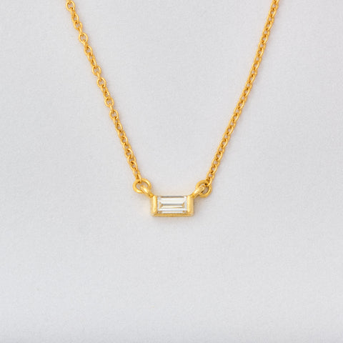 Baguette Diamond Necklace Center 1/8 ct
