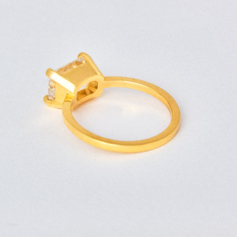 Emerald Diamond Basket Solitaire Engagement Ring