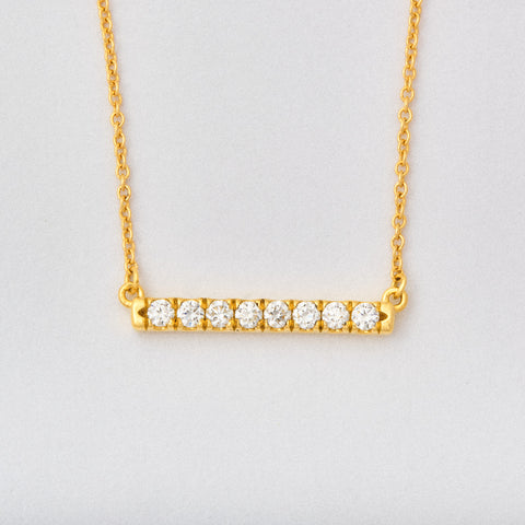 French Set Diamond Bar Necklace Center