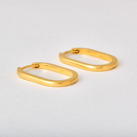 Large Oval Hinged Hoop Earrings