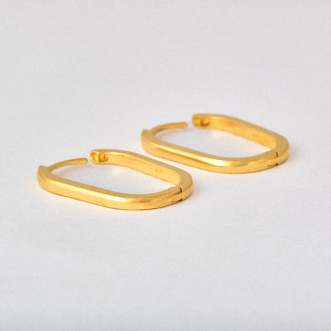 Large Oval Hinged Hoop Earrings