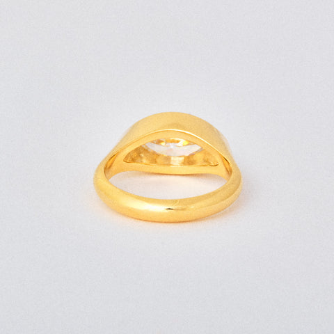 Marquis Diamond Signet Engagement Ring