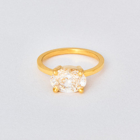 Oval Diamond Basket Solitaire Engagement Ring