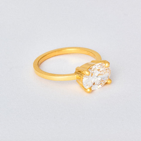 Oval Diamond Basket Solitaire Engagement Ring