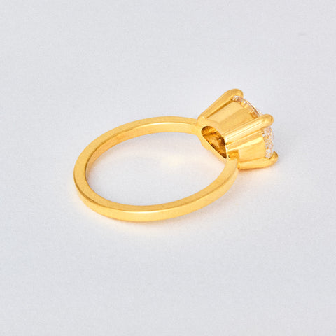 Oval Diamond Basket Solitaire Engagement Ring