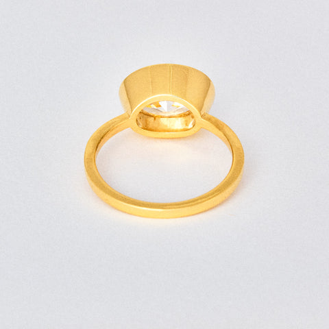 Oval Diamond Bezel Solitaire Engagement Ring