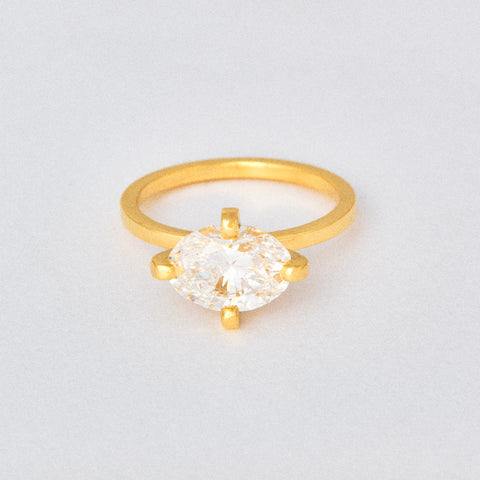 Oval Diamond Prong Solitaire Engagement Ring