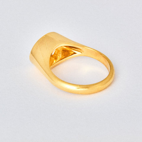 Oval Diamond Signet Solitaire Engagement Ring