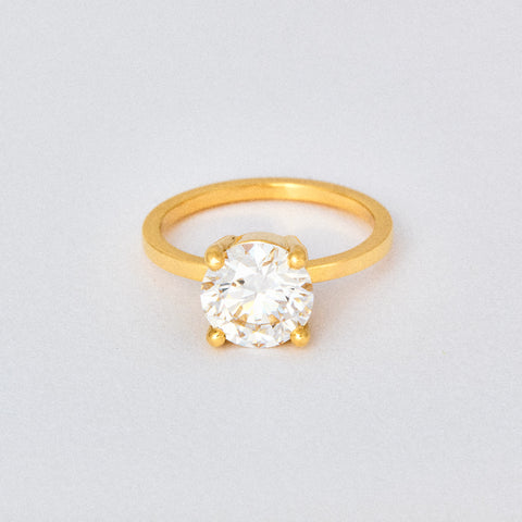 Round Diamond Basket Solitaire Engagement Ring