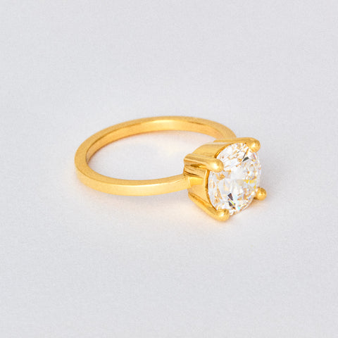 Round Diamond Basket Solitaire Engagement Ring