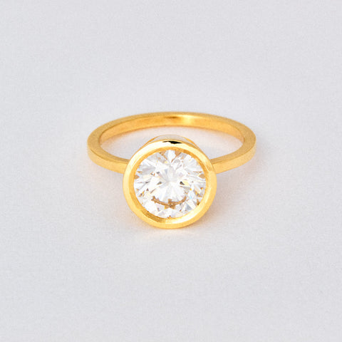 Round Diamond Bezel Solitaire Engagement Ring