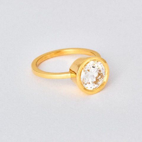 Round Diamond Bezel Solitaire Engagement Ring