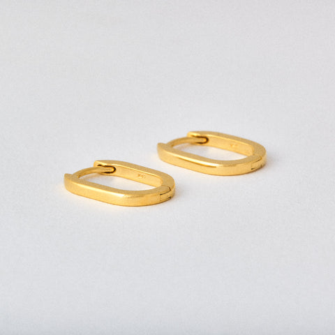 Small Oval Hinged Hoop Earrings