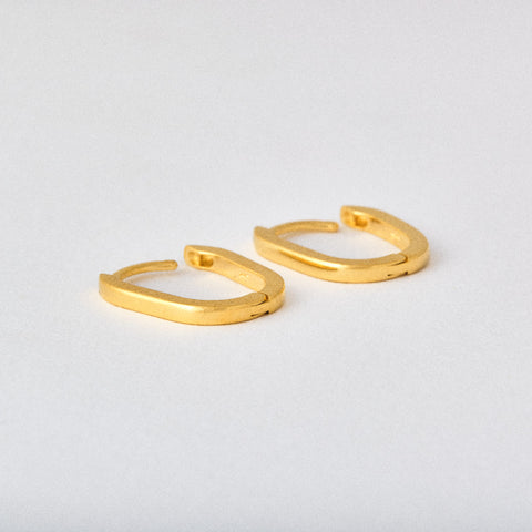 Small Oval Hinged Hoop Earrings