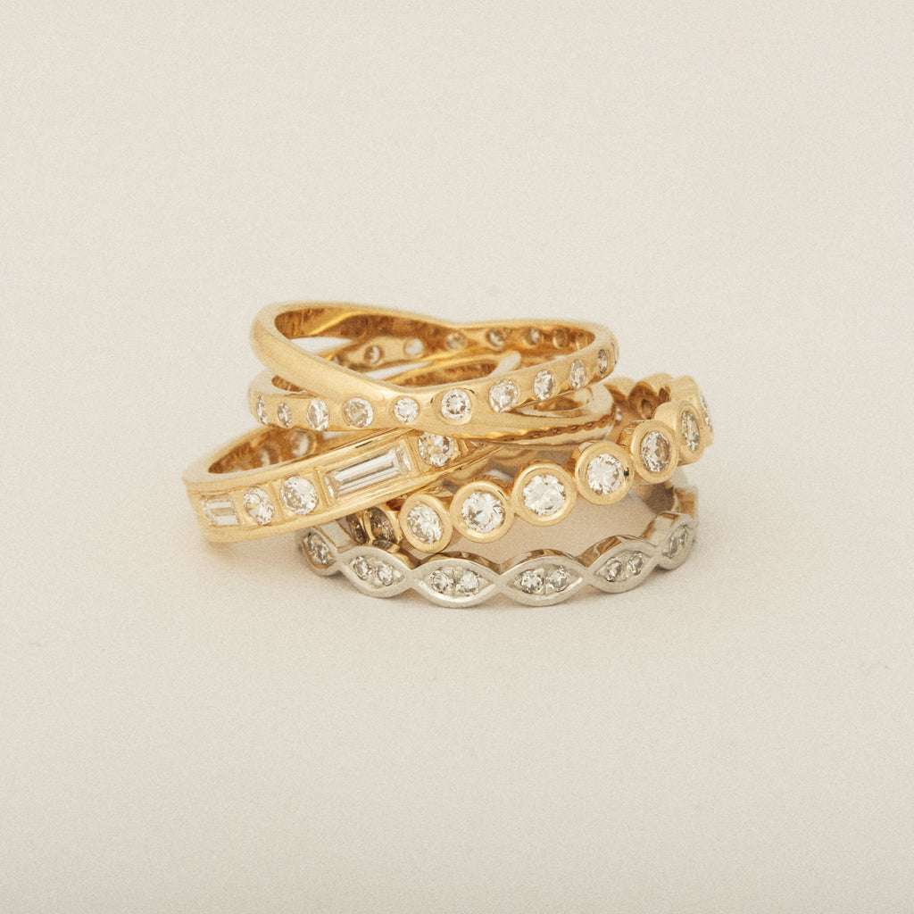 BEFORE & AFTER: Grandmother's brooch turned into four cousin diamond rings