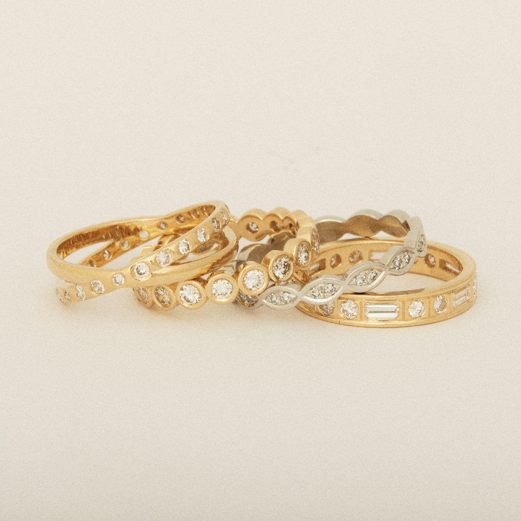 BEFORE & AFTER: Grandmother's brooch turned into four cousin diamond rings