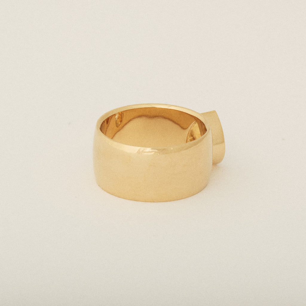 Pear Shaped Diamond Cigar Band Engagement Ring