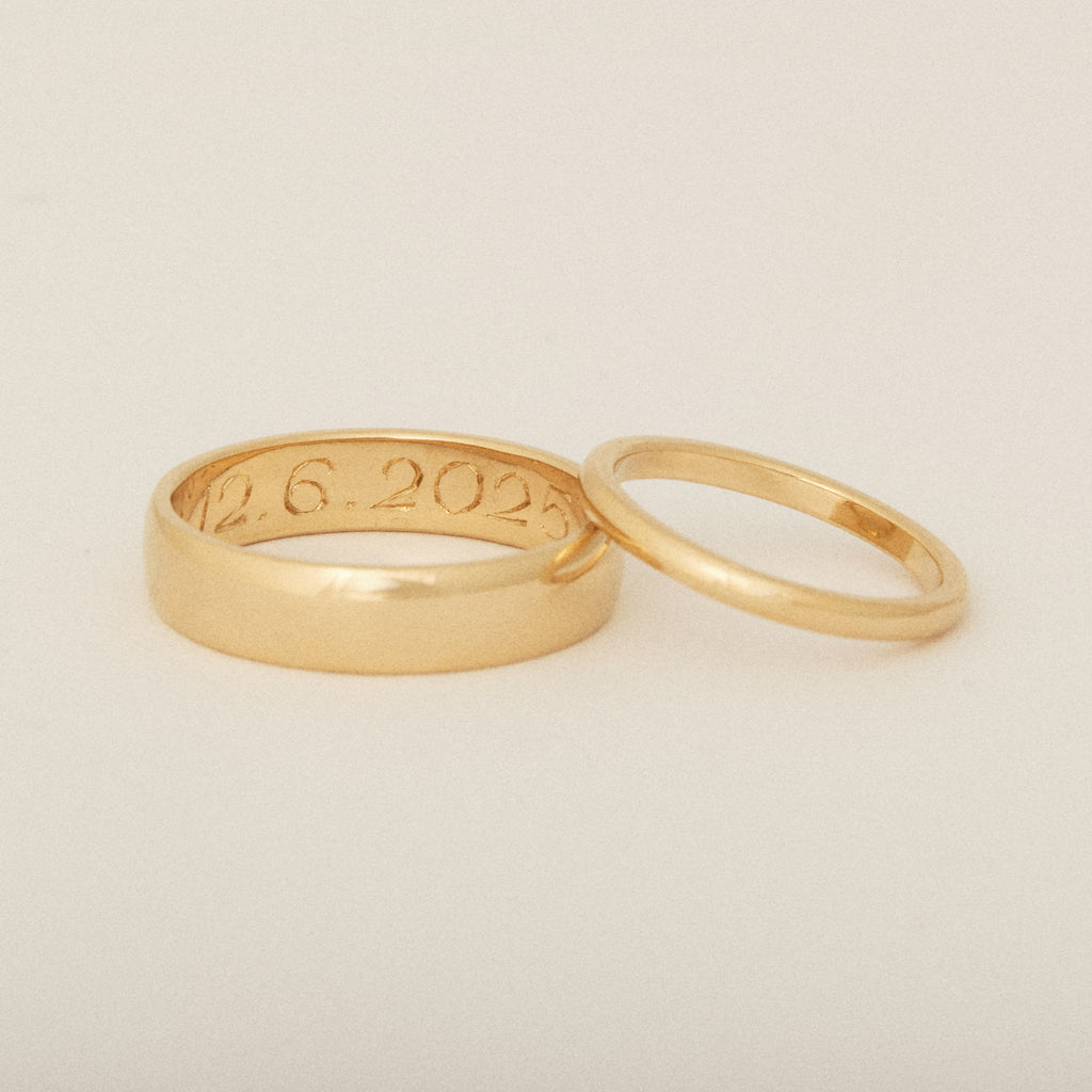 Wedding Band Set - Hand Engraving