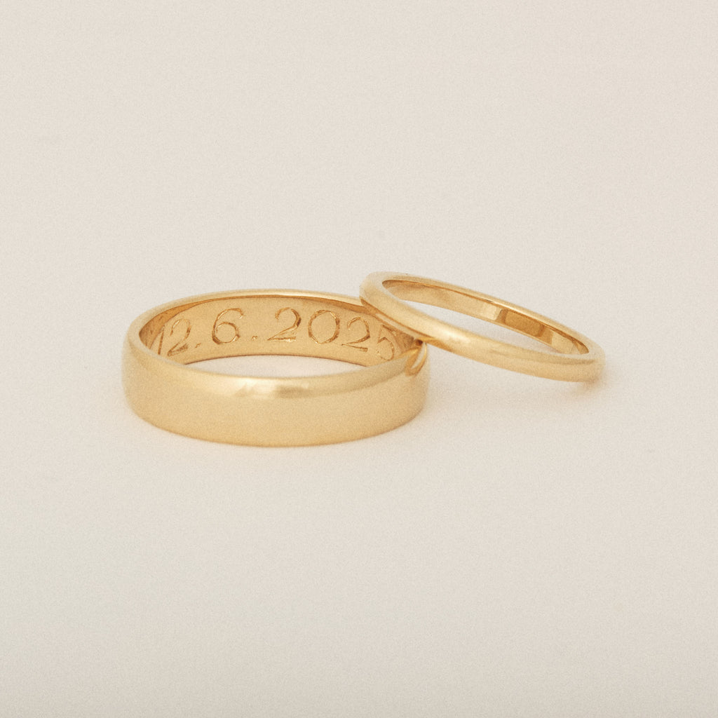 Wedding Band Set - Hand Engraving