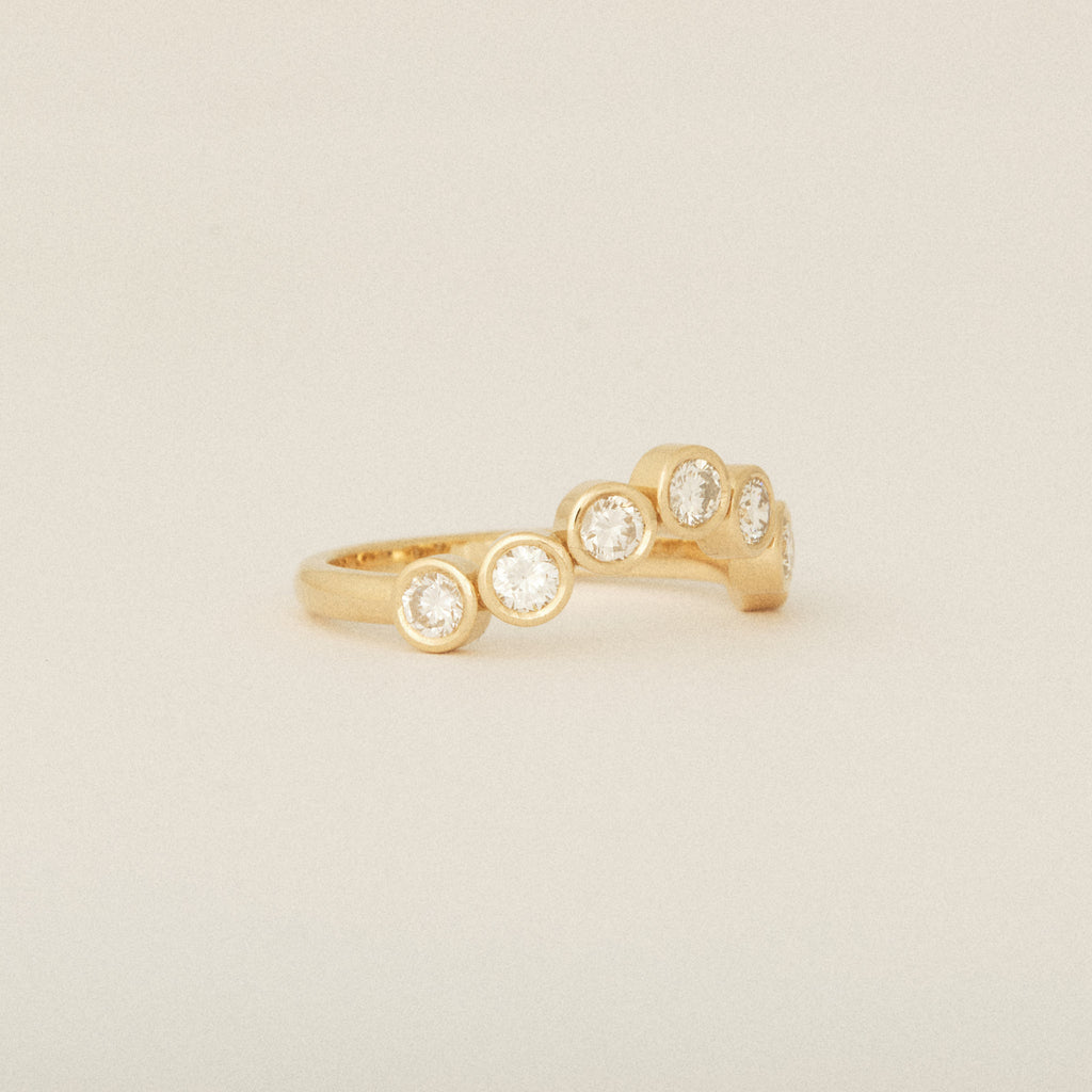 Round Heirloom Diamond Bezel Nesting Wedding Band