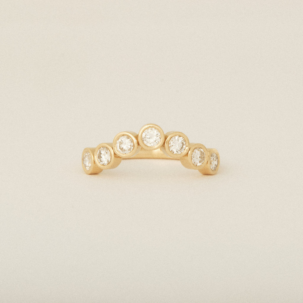 Round Heirloom Diamond Bezel Nesting Wedding Band