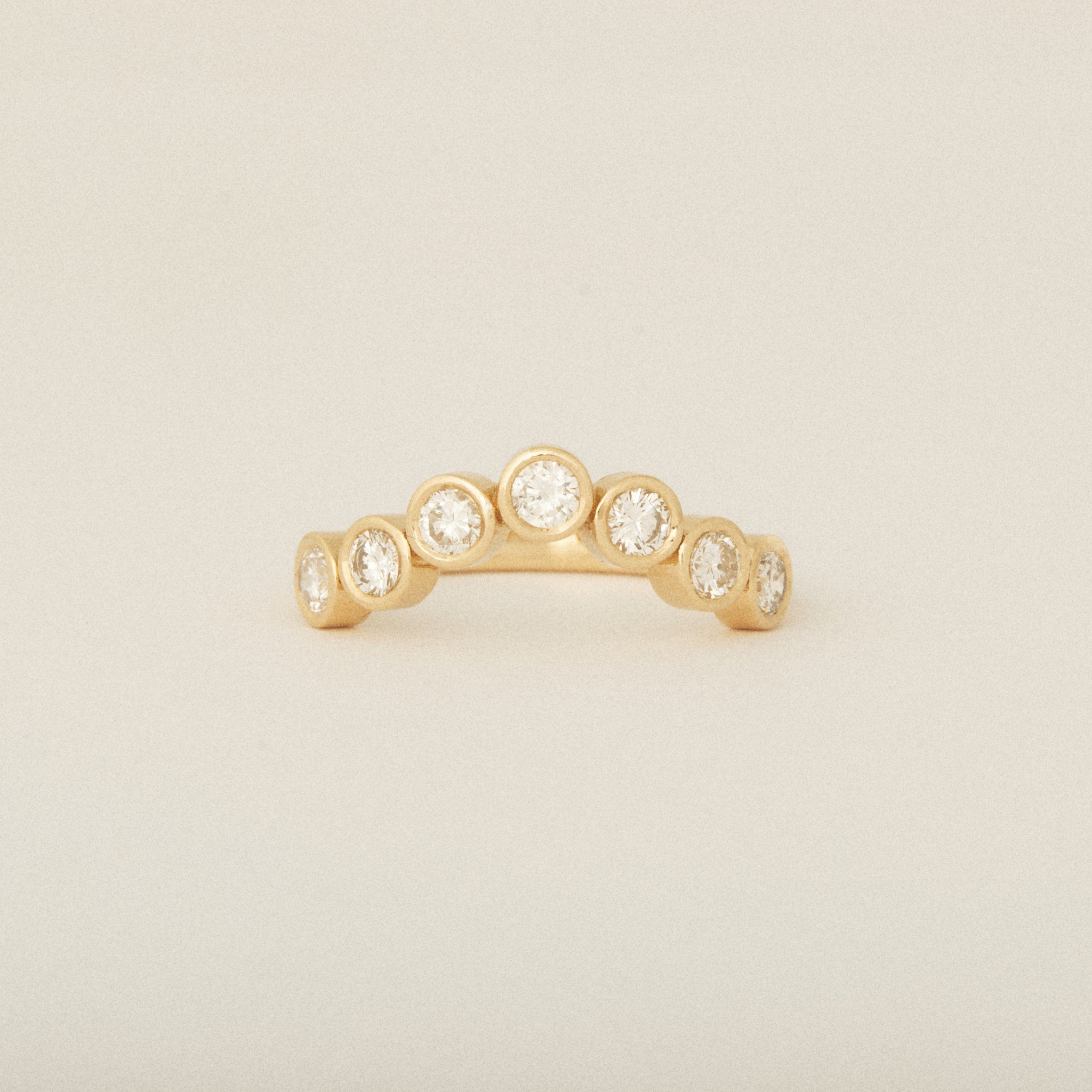 Round Heirloom Diamond Bezel Nesting Wedding Band