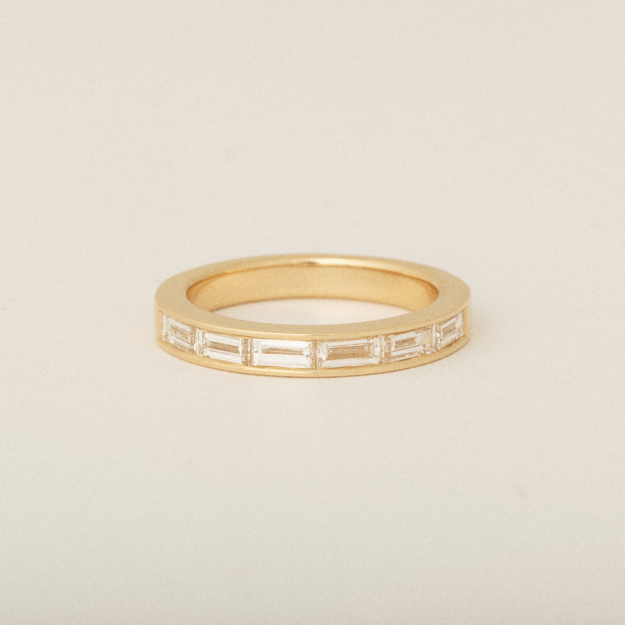 East West Baguette Diamond Channel Set Wedding Band