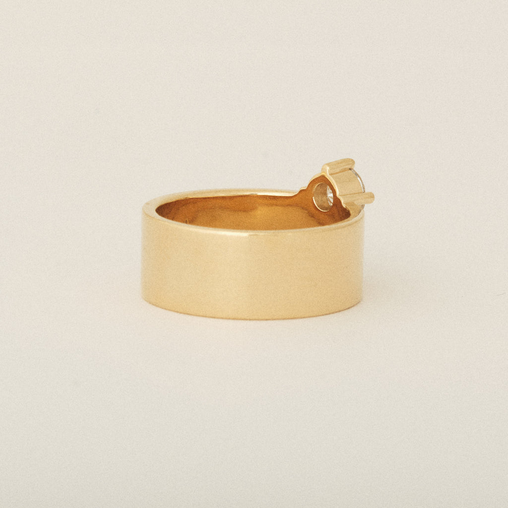 Two Heirloom Diamond Prong and Flush Set Cigar Band