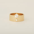Two Heirloom Diamond Prong and Flush Set Cigar Band