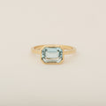 Heirloom Aquamarine Custom Solitaire Basket Bezel Ring