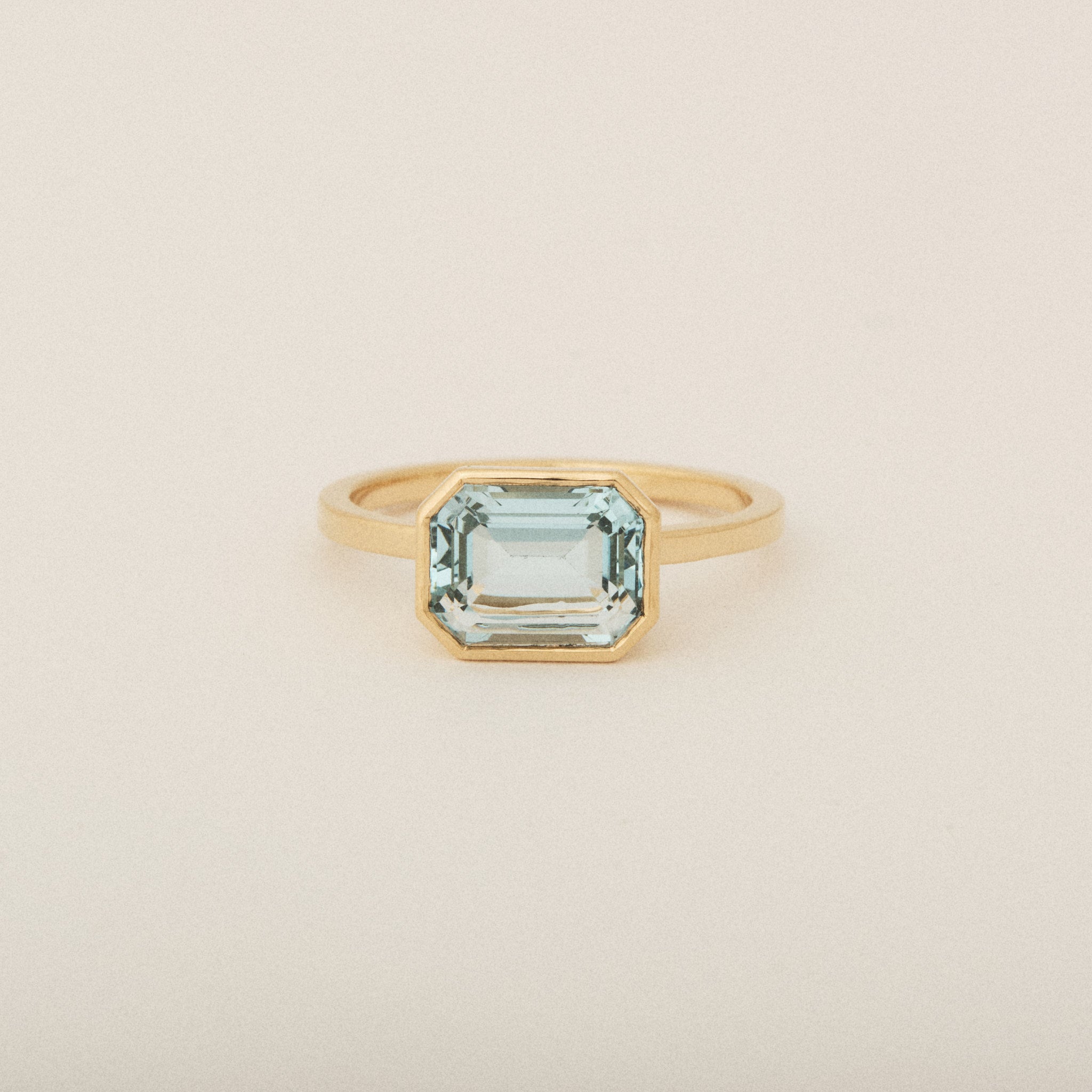 Heirloom Aquamarine Custom Solitaire Basket Bezel Ring