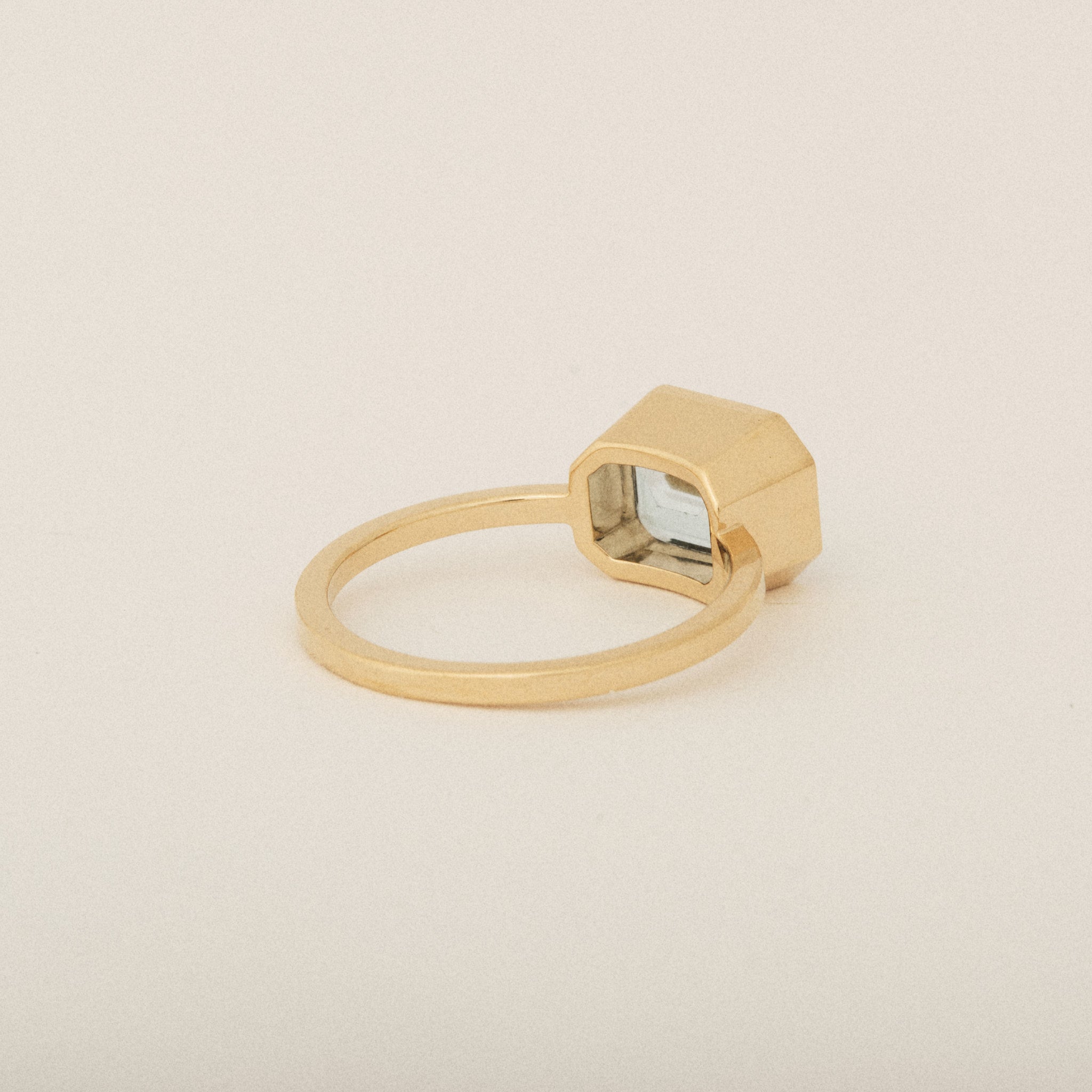 Heirloom Aquamarine Custom Solitaire Basket Bezel Ring