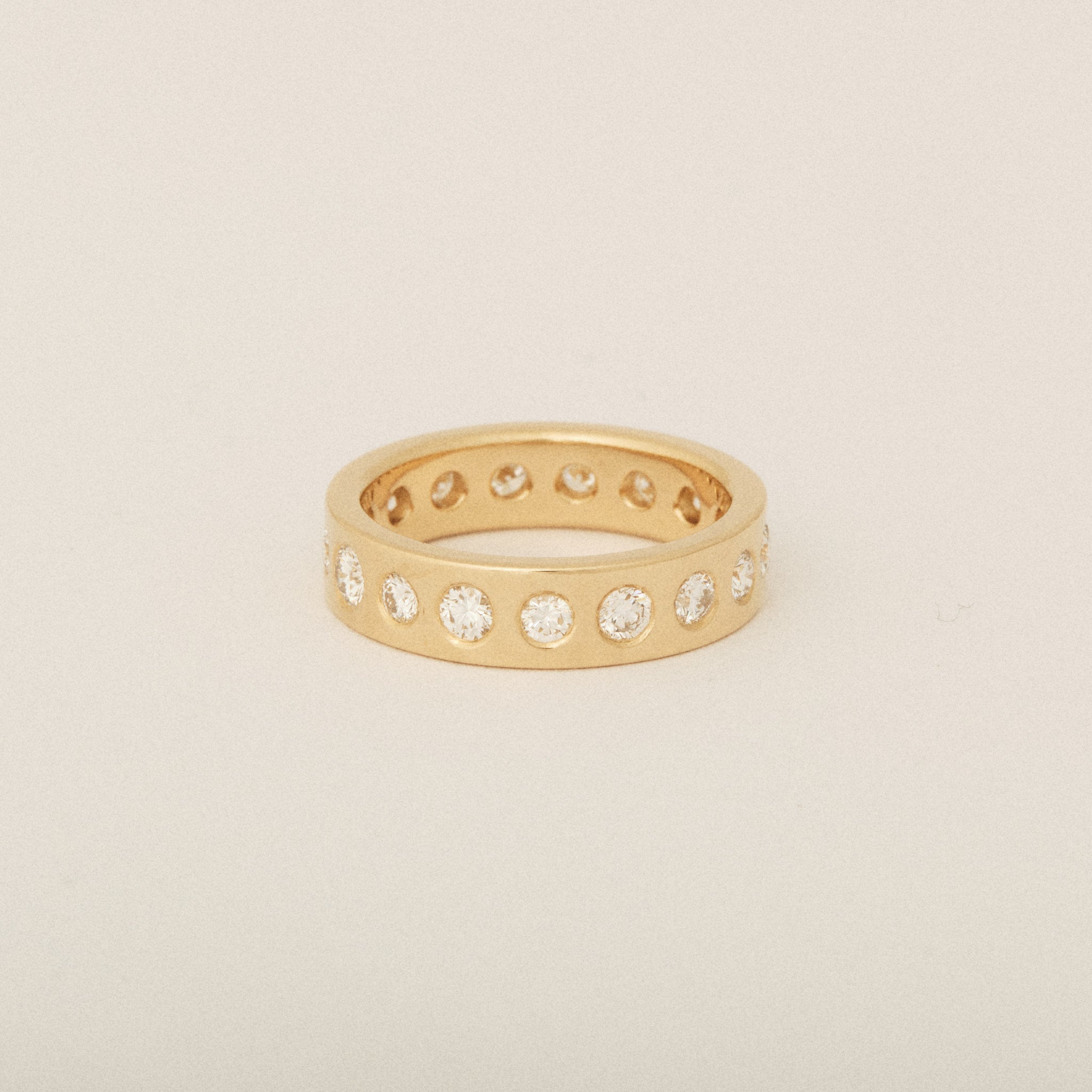 Custom Heirloom Round Diamond Flush Set Band