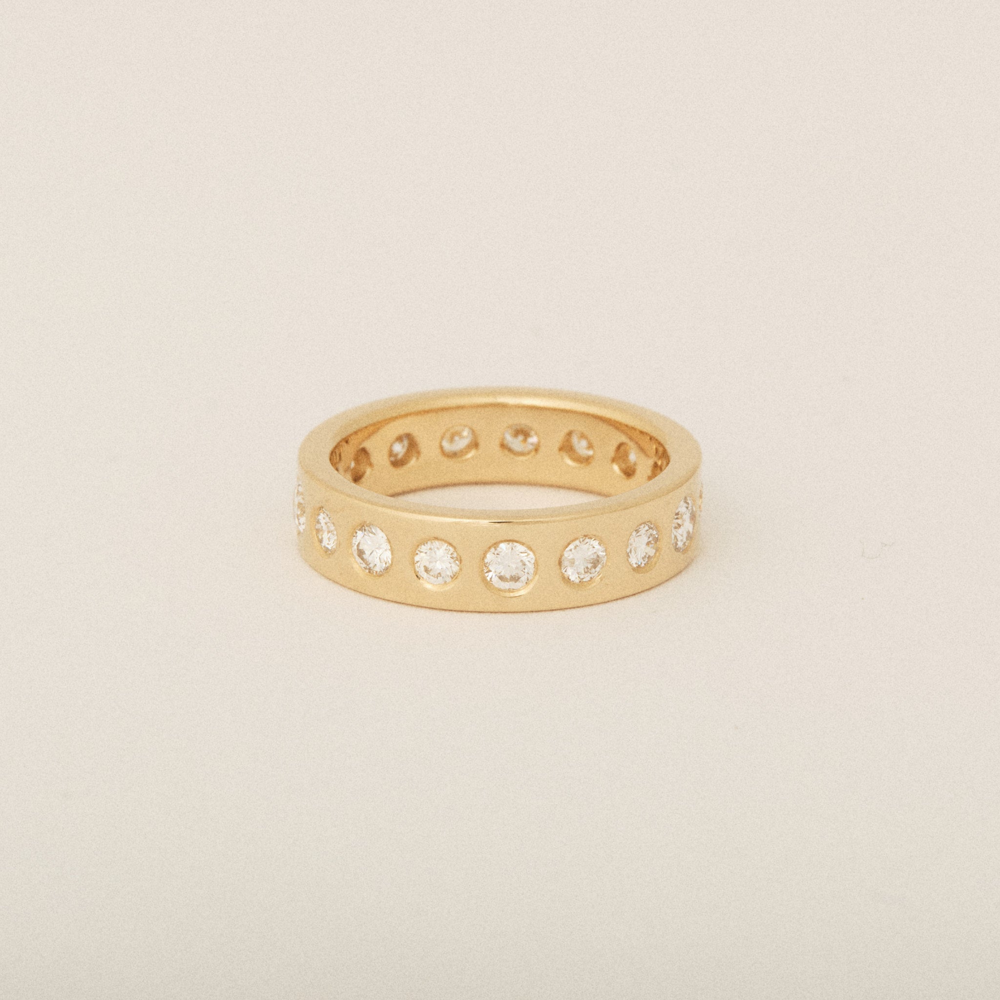Custom Heirloom Round Diamond Flush Set Band