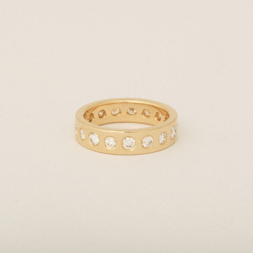 Custom Heirloom Round Diamond Flush Set Band