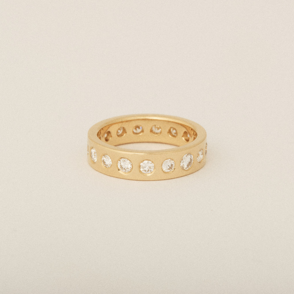 Custom Heirloom Round Diamond Flush Set Band