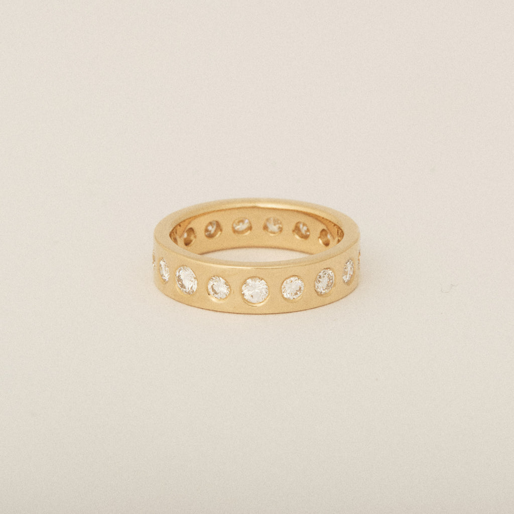 Custom Heirloom Round Diamond Flush Set Band