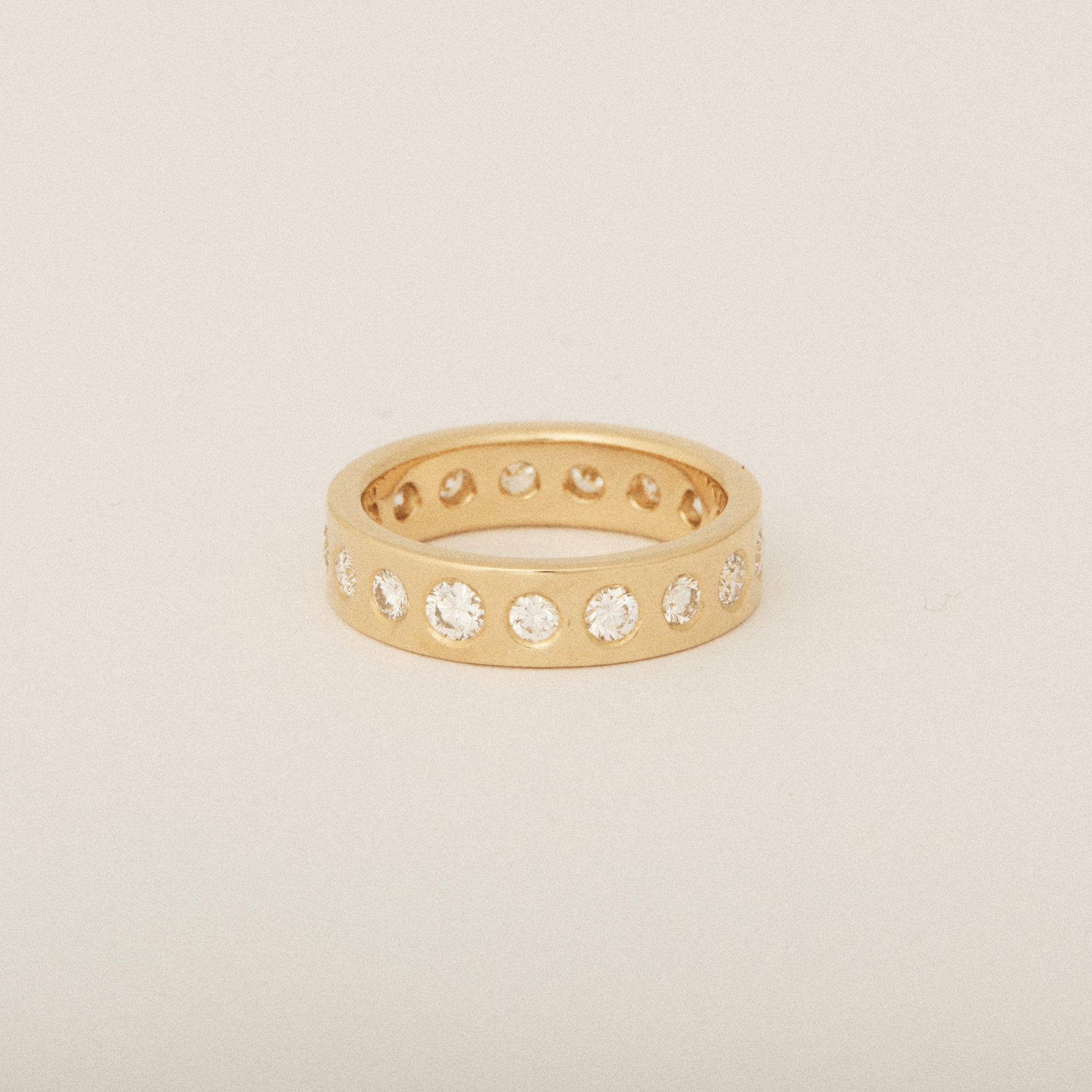 Custom Heirloom Round Diamond Flush Set Band
