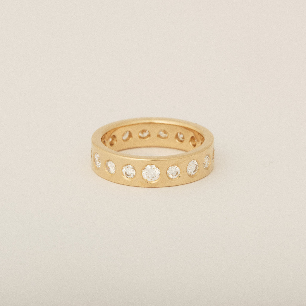 Custom Heirloom Round Diamond Flush Set Band