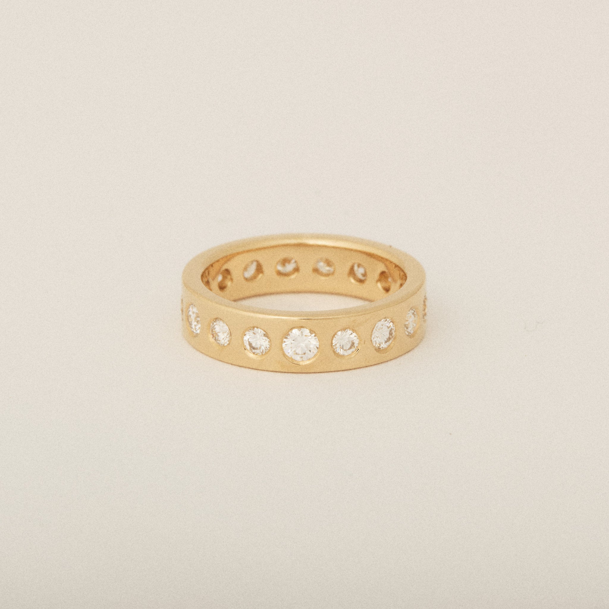 Custom Heirloom Round Diamond Flush Set Band