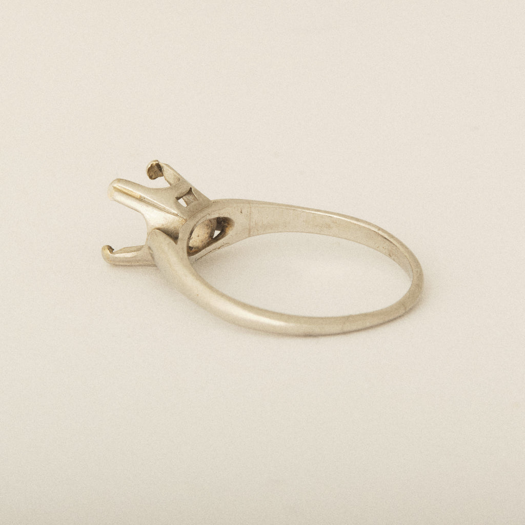 BEFORE & AFTER: Heirloom Round Diamond Four Prong U Setting Platinum Engagement Ring