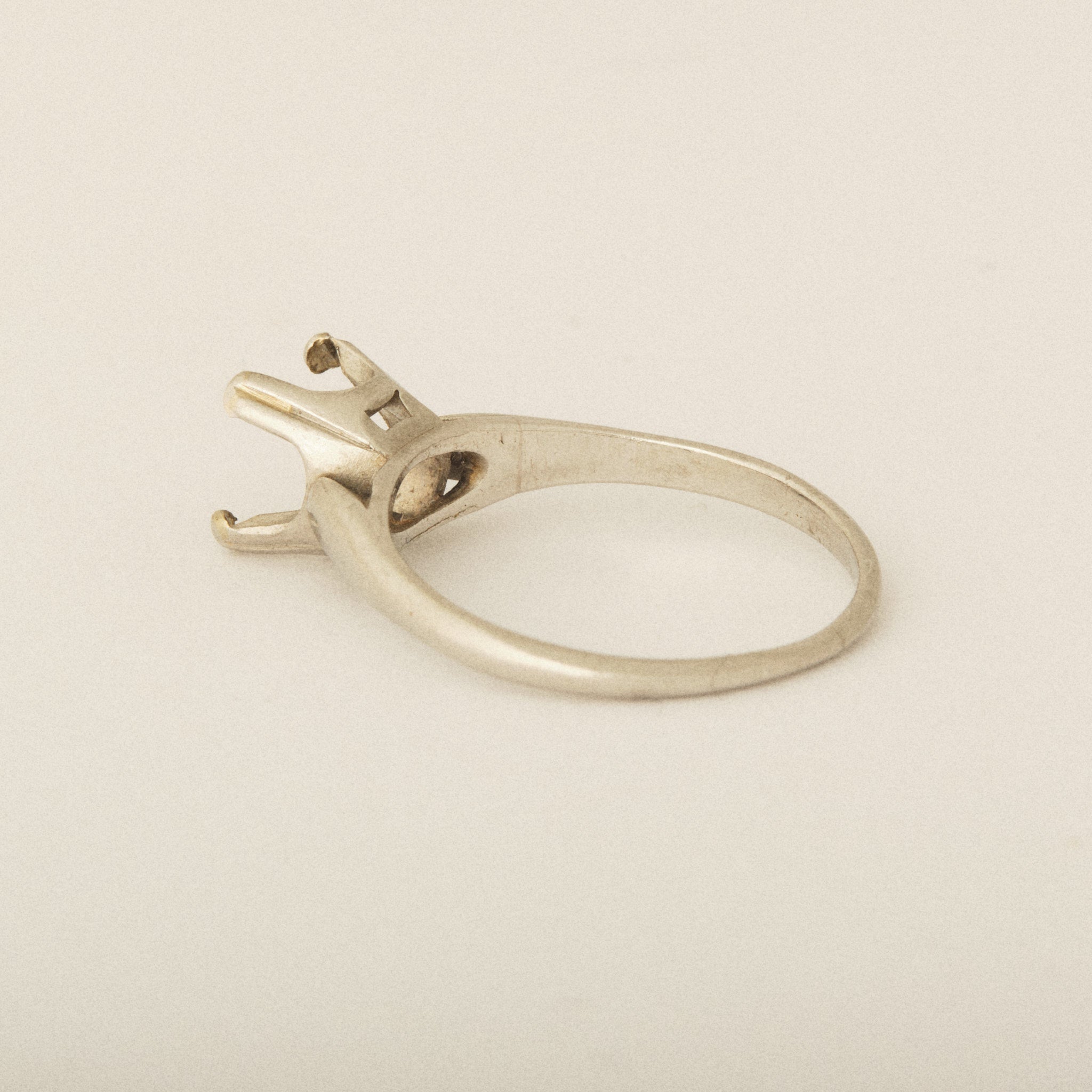 BEFORE & AFTER: Heirloom Round Diamond Four Prong U Setting Platinum Engagement Ring