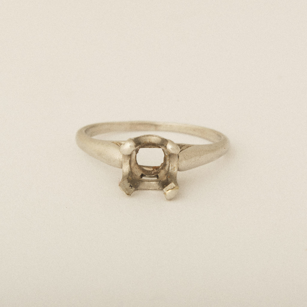 BEFORE & AFTER: Heirloom Round Diamond Four Prong U Setting Platinum Engagement Ring