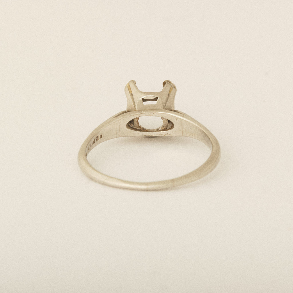 BEFORE & AFTER: Heirloom Round Diamond Four Prong U Setting Platinum Engagement Ring