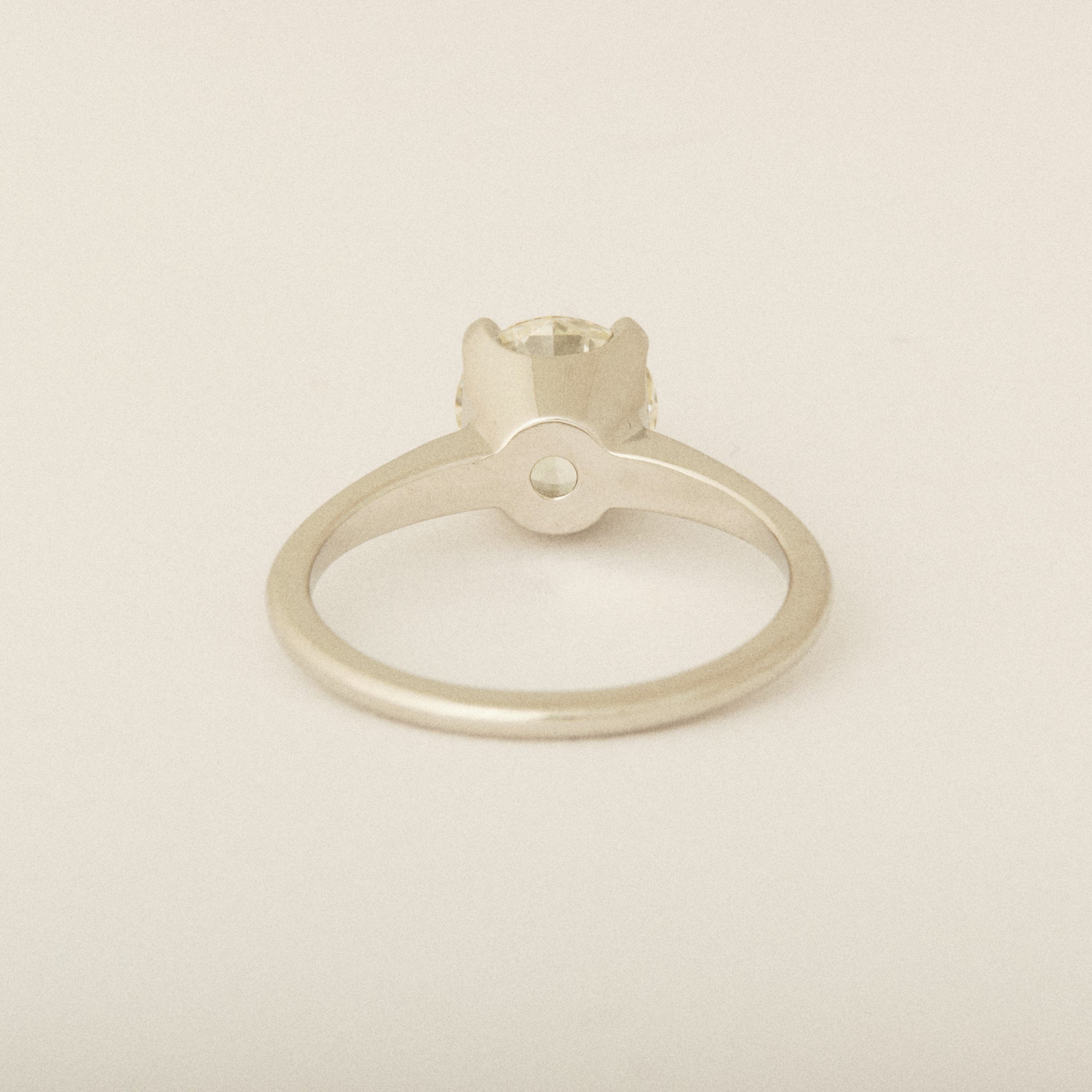 BEFORE & AFTER: Heirloom Round Diamond Four Prong U Setting Platinum Engagement Ring