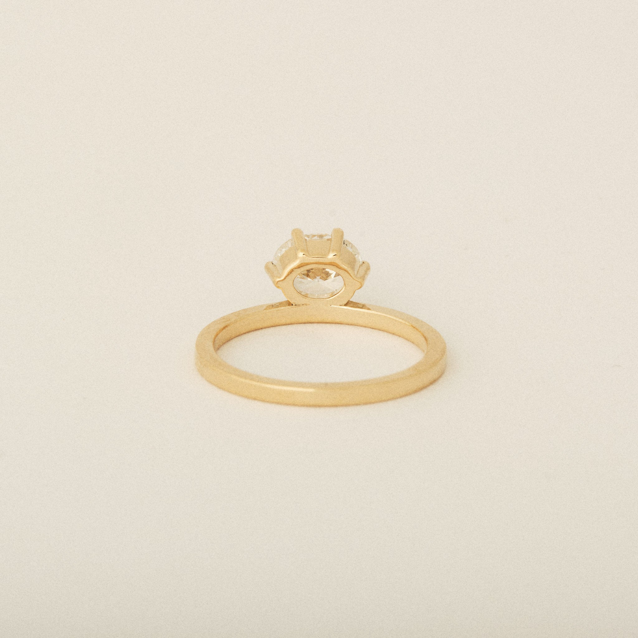 Prong Diamond Engagement Designed for Pairing with Flush Stacking Wedding Band