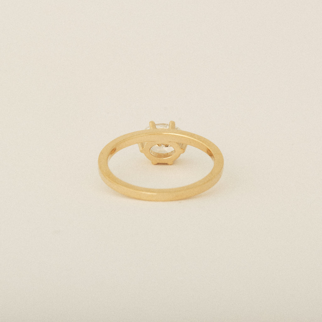Prong Diamond Engagement Designed for Pairing with Flush Stacking Wedding Band